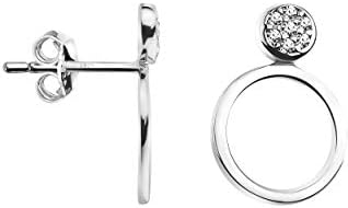 SOFIA MILANI - Women's Earrings 925 Silver - with Zirconia Stones - Circle Stud Earrings - 20868
