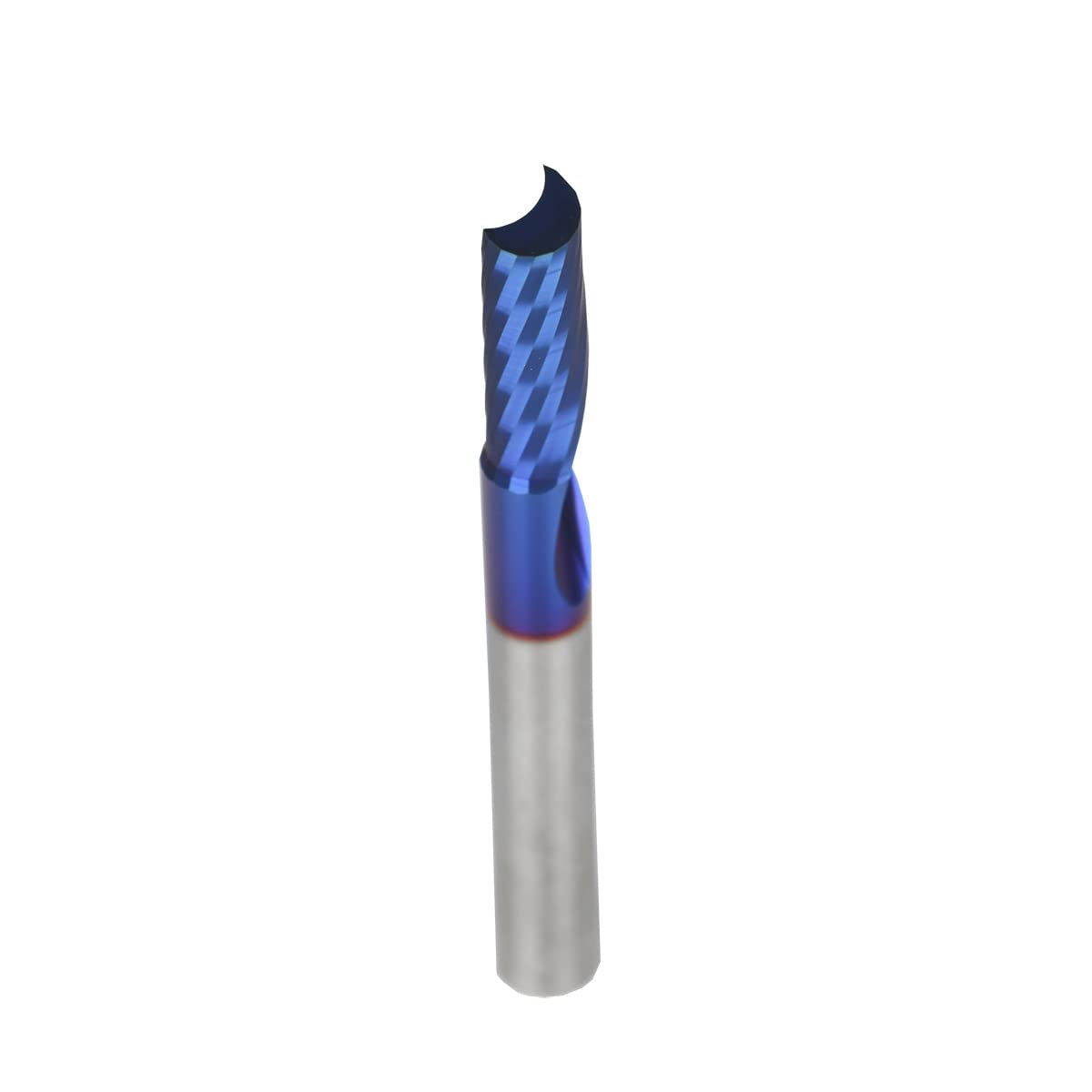 O Single Flute Upcut Spiral End Mill CNC Router Bit with NACO Coating for Plastic Cutting with Mirror Finish (1, 1/4 D x 3/4 CH x 1/4 SHK x 2-1/2L) UT144
