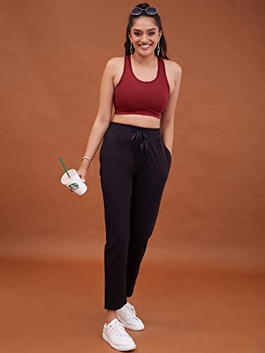Image of NYKD Women's Everyday Cotton Padded Sports Bra for Gym /Running /Workout Full Support | Removable Pads | Wirefree | Full Coverage | Stretchable - NYK059