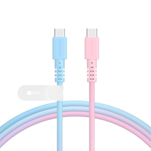MOTTERU(モッテル) USB-C to USB-C グラデーションケーブル しなやかでやわらかい 絡まりにくく断線に強い Power Delivery 60W iPhone16e 16 15 Nintendo Switch 対応 シリコンケーブルバンド 付属 1.0m シュガーユニコーン MOT-SCBCCG100-SU