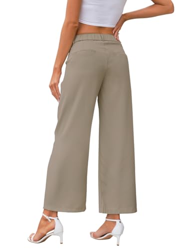 Damenhose mit Weitem Bein Kausale Büro Business Hosen für Damen mit Taschen Arbeitshosen mit hoher Taille Palazzohosen Anzughosen für Damen – Bild 3