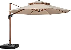 PURPLE LEAF 11ft Patio Umbrella Outdoor Round Umbrella Large Cantilever Umbrella Windproof Offset Umbrella Heavy Duty...
