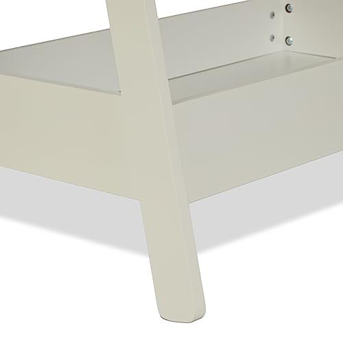 Relaxdays Kleiderständer Kinder, HxBxT 99 x 64,5 x 42,5 cm, Kleiderstange mit Ablage, Kinderzimmer, Standgarderobe, weiß, 1 Stück