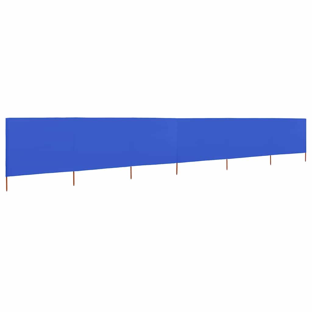 Parawan plażowy 6 Paneli, 800 x 120 cm, błękitny | Włóknina tekstylna, drewniane słupki, składane, wiatroszczelne