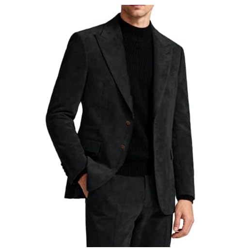Terno masculino de camurça, 2 peças, caimento justo, padrinhos de casamento, formal, smoking, casual, de veludo, jaqueta, social, casaco esportivo, Preto, PP