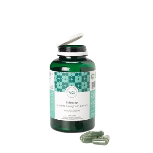 Spirulina Becagli - Spirulina Bio 180 Capsule, Integratore Alimentare Made in Italy di Alga Spirulina con Vitamine e Proteine Vegane per Difese Immunitarie ed Energia - Effetto Detox