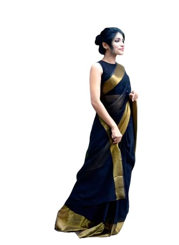 Radhe Collection Woman’s Solid Erod Silk Light Weight Casual Wear Saree With Unstiched Blouse Piece (H_K_G_456)