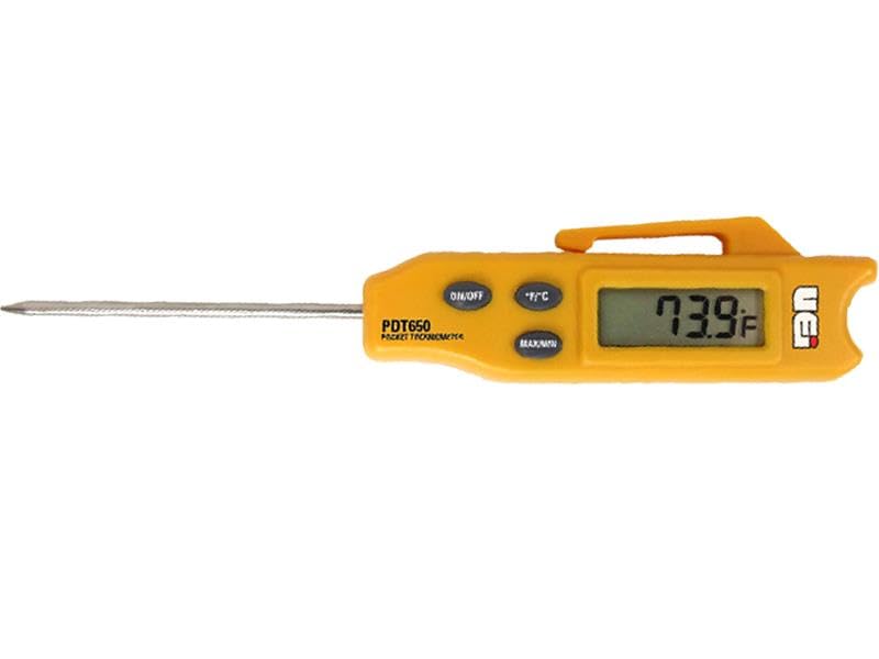 UEI TEST INSTRUMENTS PDT650-58 to 572F (-50 to 300C), AUTO Power Off, Built-in Magnetic Mount, Digital Pocket Thermometer, Large Easy to Read Display, MIN/MAX Record, W/Folding Probe