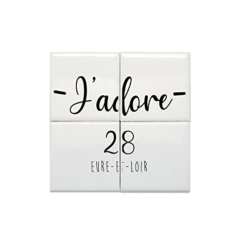 Carreaux céramique J'Adore 28 Eure-et-Loir lot de 4 dalles de 15,2 cm pour décoration murale