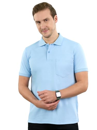 Image of Monte Carlo Mens Regular Fit Half Sleeve Solid Polo Neck T-Shirt (Pack of 1)