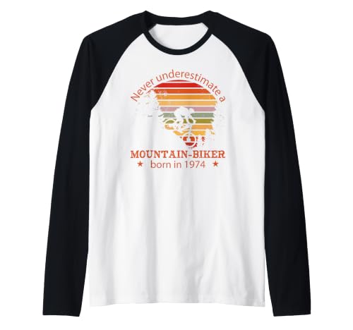 MTB Mountain-Biker Ciclista Nata nel 1974 Compleanno Bici Maglia con