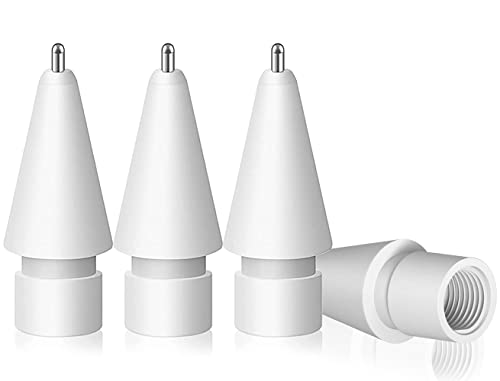 DUPELEC Puntas para Apple Pencil,【4PCS】 Punta de Repuesto Mejorada Compatible con Apple Pencil 1.ªGeneración y 2.ªGeneración, Fuerte Amortiguación, Resistencia al Desgaste, Más Suave Cover