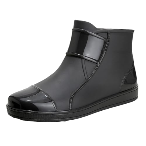 Luckywaqng Botas de lluvia para hombre, zapatos de agua, zapatos de goma, informales, moda al aire libre, trabajo de pesca, lavado de coche, cocina, no deslizante, botas de lluvia, zapatos para