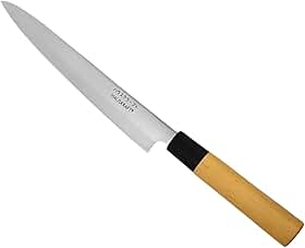 Faca Sushi Yanagui, 8 Polegadas, Lâmina em Aço Inox, para cortes delicados de peixe