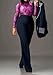 Tcremisa Womens Fashion Pants Suit 2 Piece Business Outfits Pearls Long Sleeve Blazer and Slim Fit Pants Sets Navy