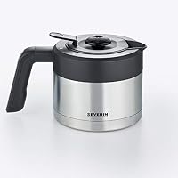 Severin Filterkaffeemaschine "Caprice" mit auslaufsicherer Thermokanne, wie von Hand aufgebrüht, Kaffeebereiter für bis zu 8 Tassen, Kaffeemaschine mit Timer, 1l, Edelstahl-gebürstet/schwarz, KA 5763 – Ansicht 6