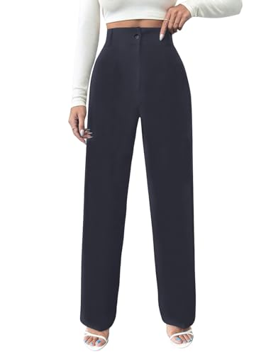 Image of Toochki Trousers for Woman Pants Women's Formal Office Korean | Black Track Pant | Straight | Cotton Spandex Stretchable Trouser | High-Waisted Bottom Wear