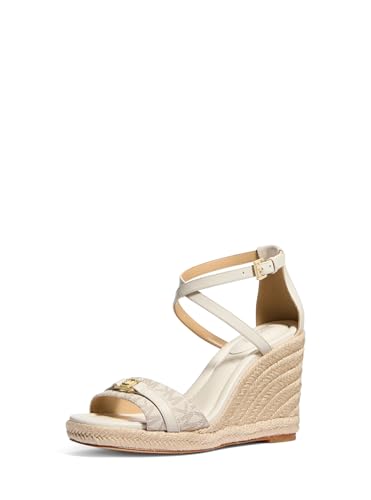 Michael Kors Women's Mandy Wedge Sandal, Vanilla/Cream, 7.5