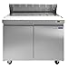 Kratos Commercial Refrigerator with Sandwich/Salad Prep Table - 2 Doors, 12 Pan Capacity, Cutting Board, 48