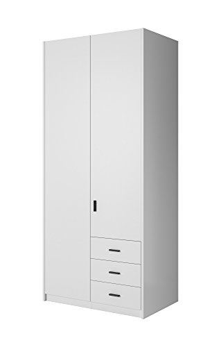 Preisvergleich Produktbild Furniture24 Kleiderschrank Gamma 58 Schrank Drehtürenschrank Schlafzimmerschrank Universalschrank (weiß matt, 94 / 216 / 60 cm)