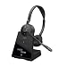 Produktbild Jabra Engage 75 SE Drahtloses Stereo-Headset für professionelle Anrufe, DECT, 150 m Reichweite, USB-C zu USB-A mit fortschrittlichem Mikrofon mit Geräuschunterdrückung, mit Standfuß, Kabel - Schwarz