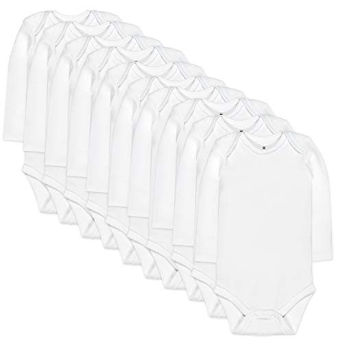 Image of HonestBaby Baby 10-Pack Organic Cotton Long Sleeve Bodysuits