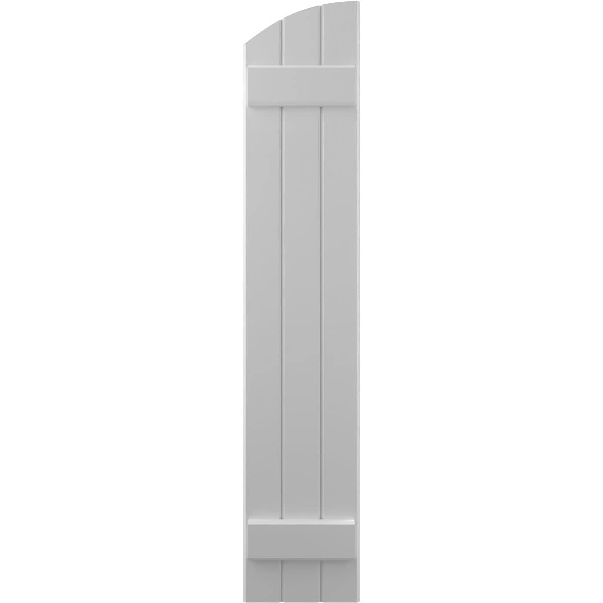 Ekena Millwork ARW101BE311X64PRH Americraft Lot de 3 volets extérieurs en bois véritable avec dessus elliptique (paire), 26,4 x 162,6 cm (l x H), apprêté