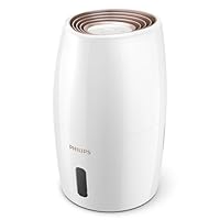 Philips Air Humidifier 2000 Series, For Rooms Up to 32 m², Spreads 99% Less Bacteria*, Sleep Mode for Quiet Operation (HU2716/70)
