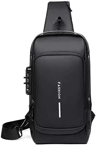 Sling Bag Crossbody Shoulder Bag for Men Women Travel Business Bag Chest Crossbody bags with USB Charging Port Waterproof Small Backpack for Outdoor Hiking Running Sport