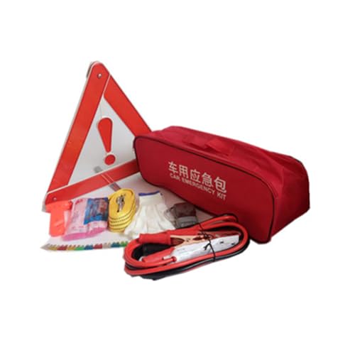 Homoyoyo 9 Pièces assistance routière trousse de secours trousse secours manteau imperméable câble de démarrage trousse 1er secours kit secours Kit d'urgence kit de fournitures pour voiture