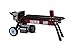 Boss Industrial 7 Ton Lightweight Portable High Powered Hydraulic Electric Firewood Log Splitter with Rubber Wheels for Home, Garage, or Cabin, Red