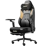 AutoFull M6 Gaming Chair, Ventilated and Heated Seat Gaming Chair with 360° Adjustable Armrest, AUTO Dynamic Tracking Lumbar Support Ergonomic Office Chair with Footrest, Black