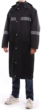 Btmpmcs Mens lange waterdichte regenjas sneeuw slijtage outdoor anti-storm capuchon regenkleding Packable lange jas regenkleding, Zwart, L Btmpmcs Mens lange waterdichte regenjas sneeuw slijtage outdoor anti-storm capuchon regenkleding Packable lange jas regenkleding, Zwart, L