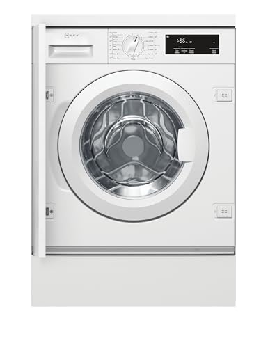 NEFF W543BX2GB Washing Machine with 8kg Capacity, 1400rpm Spin Speed, SpeedPerfect Function, Quick 15 Wash Cycle, White, Integrated