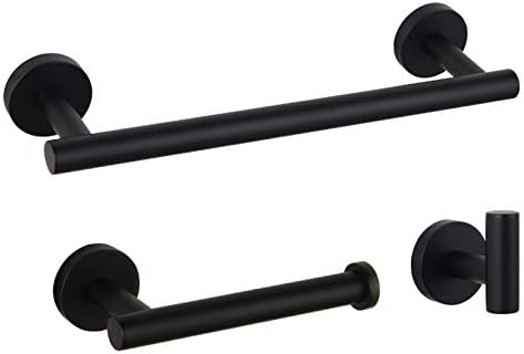 Bathroom Hardware Accessories Sets Black Matte SUS304 Stainless Steel Bath Shower Set (Black) Thumbnail