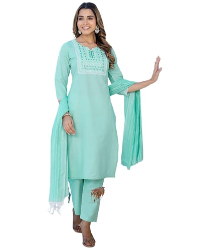 Image of SKYLEE Rayon Chikankari Embroidery Anarkali Kurta Set with Dupatta