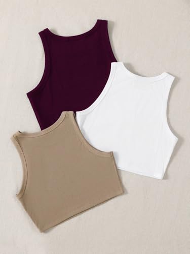 Image of Tops for Women Crop Top for Women's Tank Activewear Tee Sports Western Casual Cotton Camisole Pack of 3 Combo