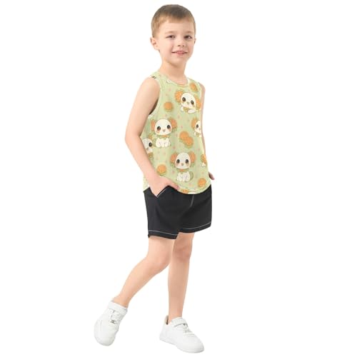 Boys' Tank Top Shirt Salamander Succulent Pattern Sleeveless T-Shirts4