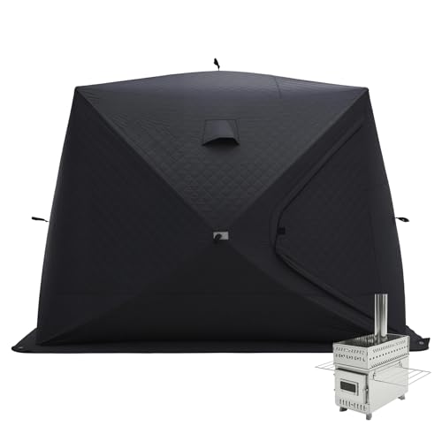 Albott Outdoor Sauna Tent with Wood Burning Stove...