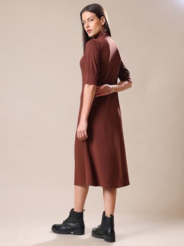 Image of PURVAJA Women's A-Line Knee Length Dress (Bely-123-130)