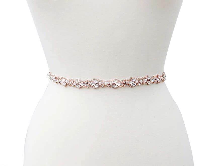 Women's Rhinestone Wedding Sash Belt Crystal Bridal Belts for Party Prom Evening Dresses Gown3