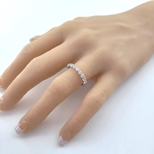 NANA Jewels CZ or Moissanite U shaped half Eternity Wedding & Anniversary Ring Stackable Sterling Silver4