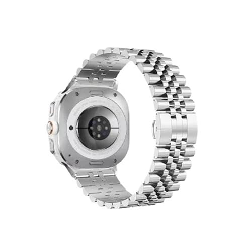 Samsung Galaxy Watch Ultra 47mm�p���^���M���b�v�Ȃ��E�H�b�`�X�g���b�v �X�e�����X�X�`�[�������\�o���h(�V���o�[)