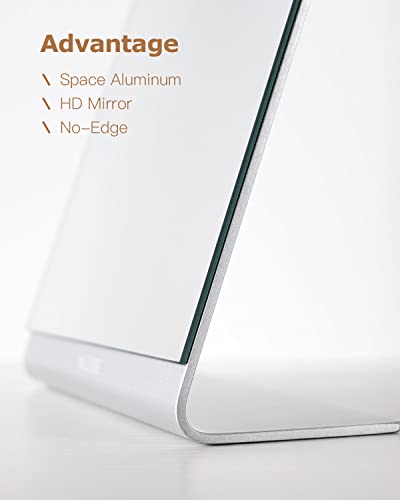 Nezzoe Modern Makeup Mirror, 12" Length Aluminum Desk Mirror, Vanity Mirror For Counter, Bedroom, Bathroom, Dorm #TOP2
