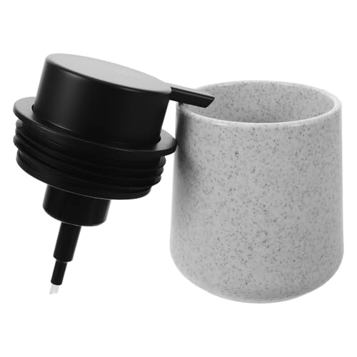 FRCOLOR Dispensador de Jabón Espumoso Rellenable de 250 Ml, Botella de Bomba de Espuma de Plástico Diseño Vintage Mármol Claro, Portátil para Lavado de Manos, Champú y Limpiador Facial