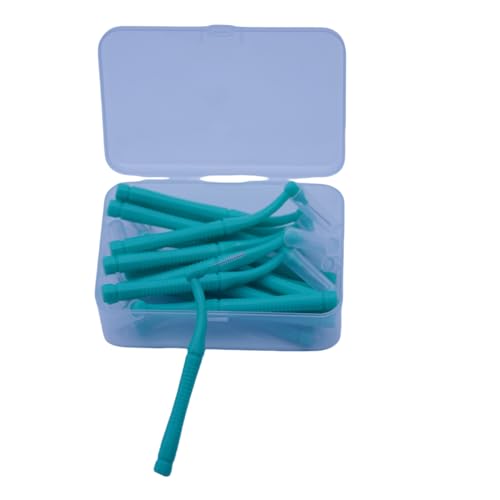 近位ブラシ、歯茎間ブラシ、L角再利用可能デンタルクリーナーブラシ、使い捨て口腔歯科衛生ブラシ、歯科用爪楊枝フロス、ブレース用、歯磨きツール(0.8mmグリーン、ノーマル)