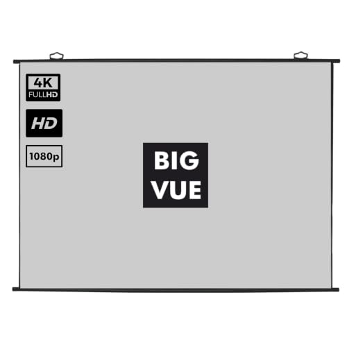 Image of BIG VUE Universal MAP Type Projector Screen, 84 Inch Diagonal - 4:3 Aspect Ratio, Supports UHD-3D-4K, Full HD 1080 Pixels, High Gain Projection Screen for Classroom, Home Theatre & Office - Grey