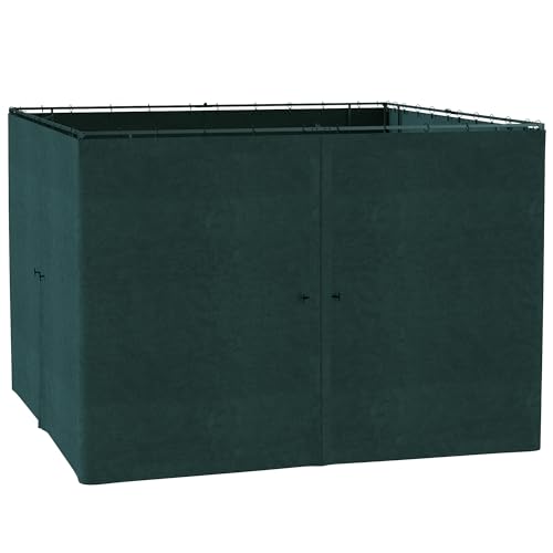 Outsunny 4 parois latérales pour pavillon de Jardin tonnelle Rigide 300 x 300 cm protéger de la Pluie Vent Soleil Gris