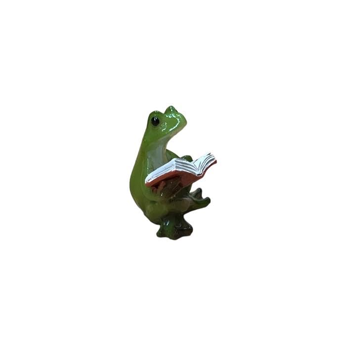 Amazon.co.jp: ミニチュアアニマル カエル 読書するカエル 小さな動物