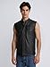 Idopy Men`s Faux Leather Vest Adjustable Lace Up Sides Motorcycle Biker Sleeveless Jacket Waistcoat Black S